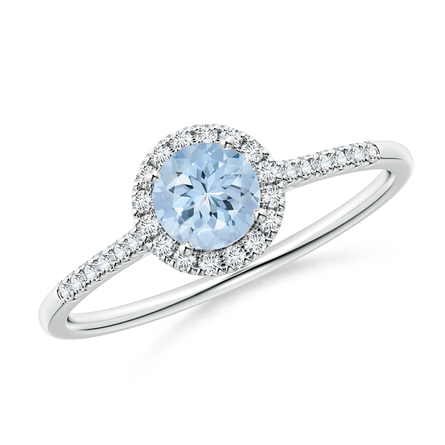 AA - Aquamarine / 0.55 CT / 14 KT White Gold