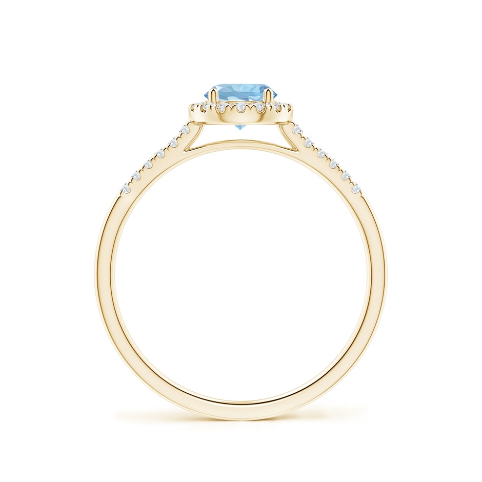5mm AAA Round Aquamarine Halo Ring with Diamond Accents in Yellow Gold side 199