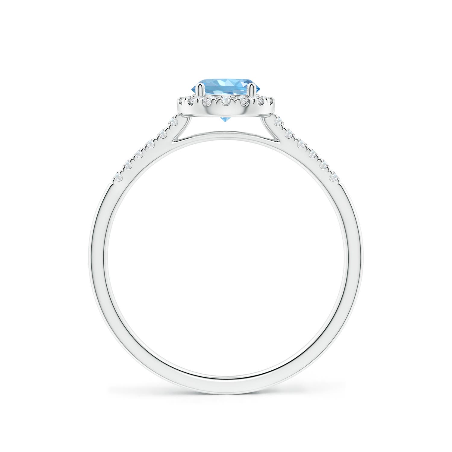 AAAA - Aquamarine / 0.55 CT / 14 KT White Gold