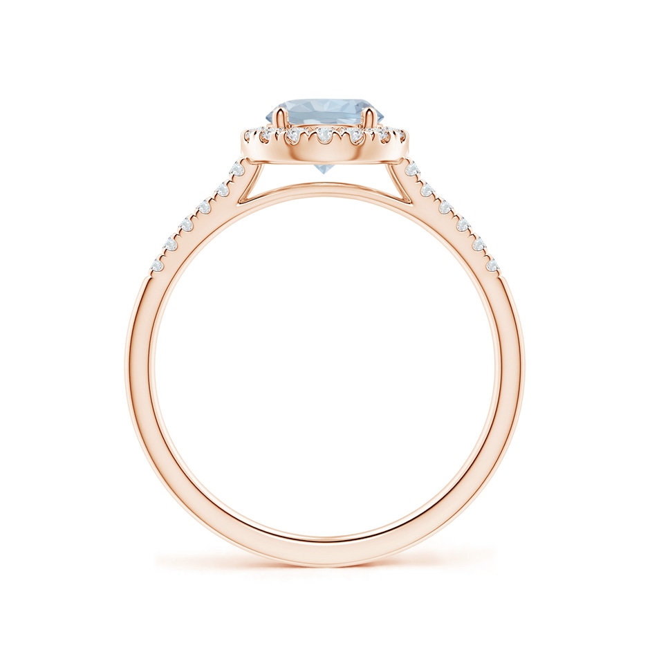 6mm A Round Aquamarine Halo Ring with Diamond Accents in Rose Gold side 199