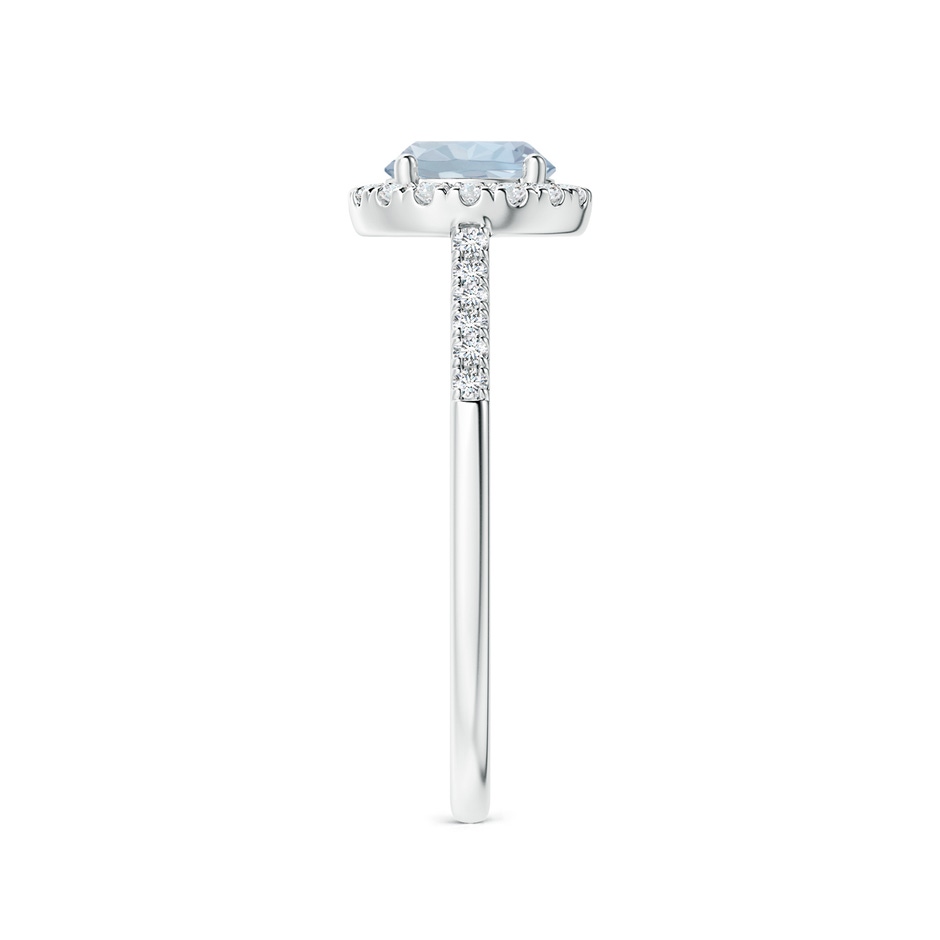 6mm A Round Aquamarine Halo Ring with Diamond Accents in White Gold side 299