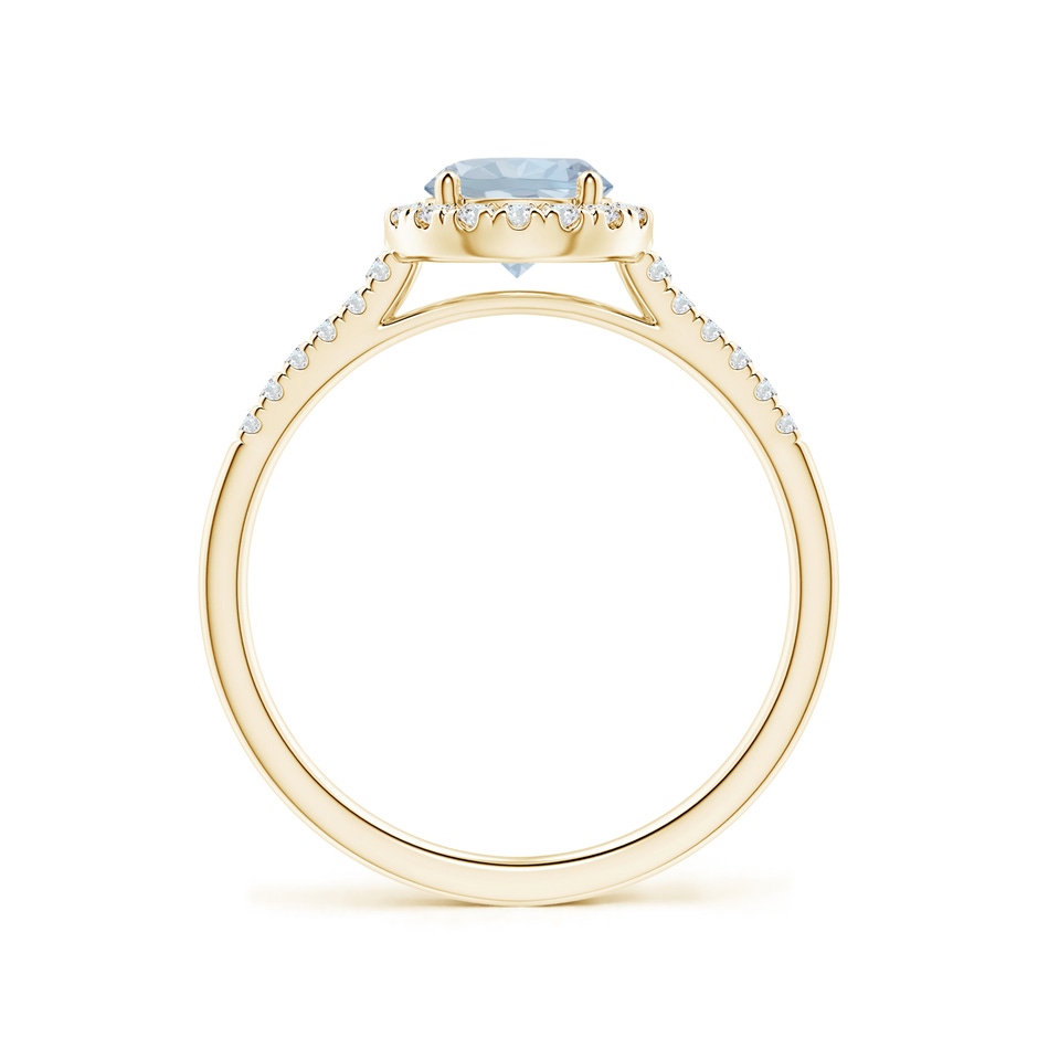 6mm A Round Aquamarine Halo Ring with Diamond Accents in Yellow Gold side 199