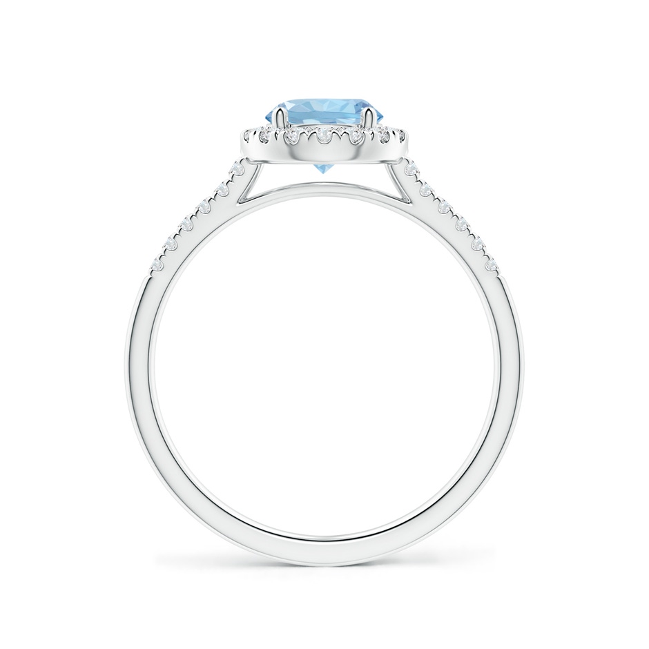 6mm AAA Round Aquamarine Halo Ring with Diamond Accents in 10K White Gold side 199