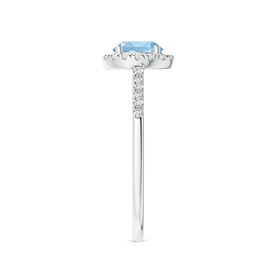 6mm AAA Round Aquamarine Halo Ring with Diamond Accents in 10K White Gold side 299