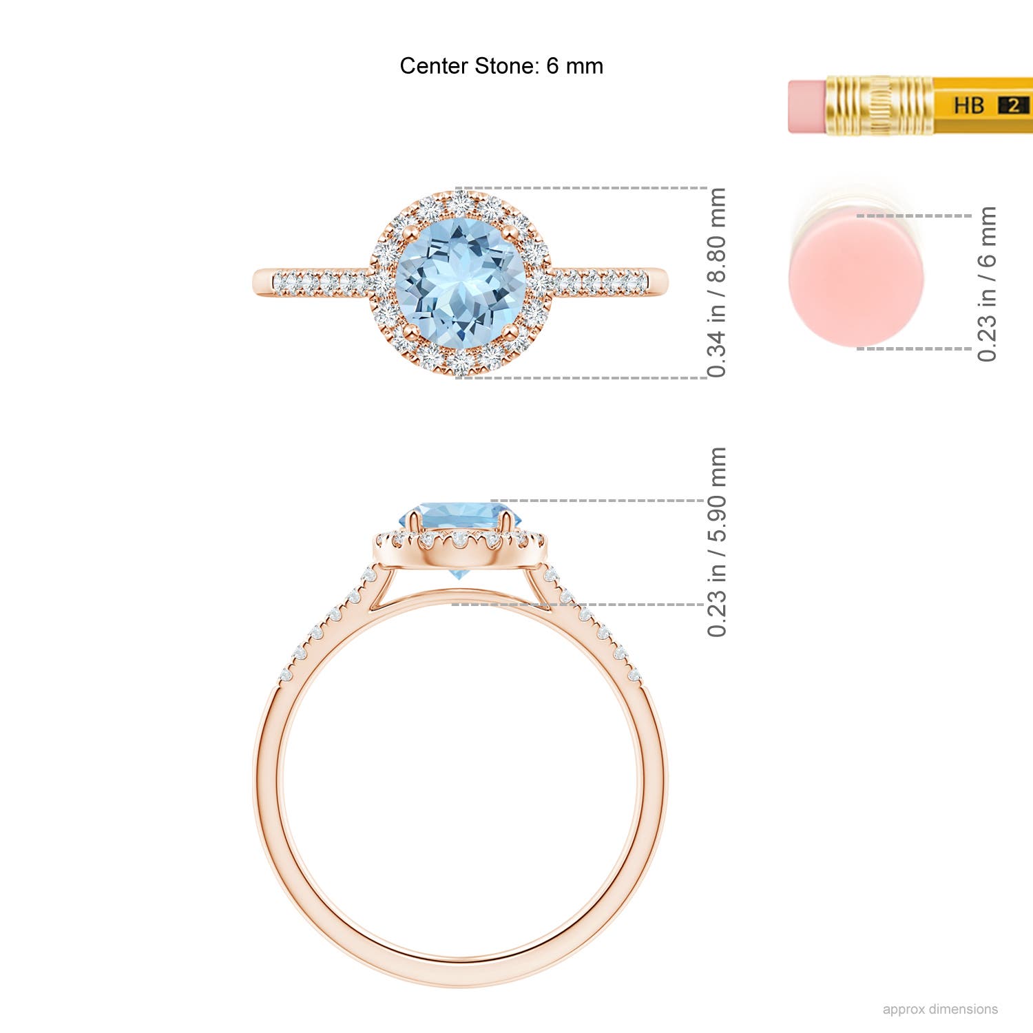 AAA - Aquamarine / 0.92 CT / 14 KT Rose Gold