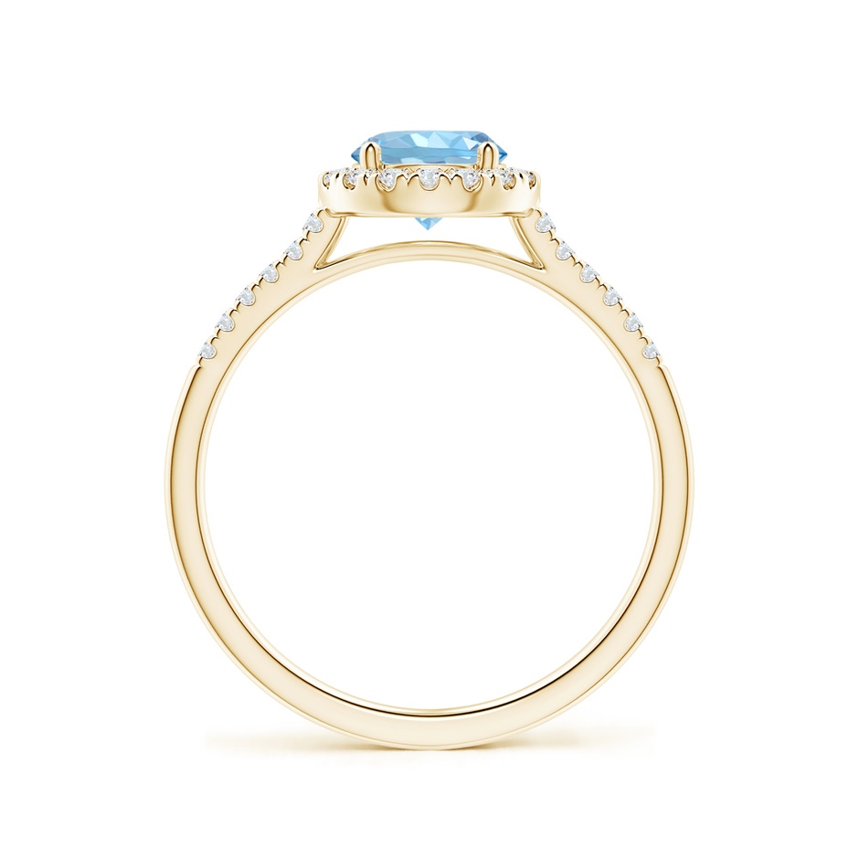6mm AAAA Round Aquamarine Halo Ring with Diamond Accents in Yellow Gold side 199