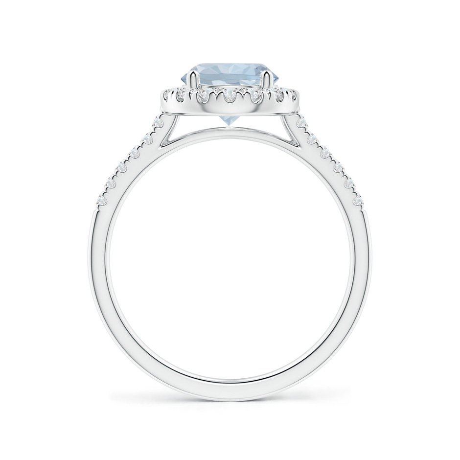 7mm A Round Aquamarine Halo Ring with Diamond Accents in White Gold side 199