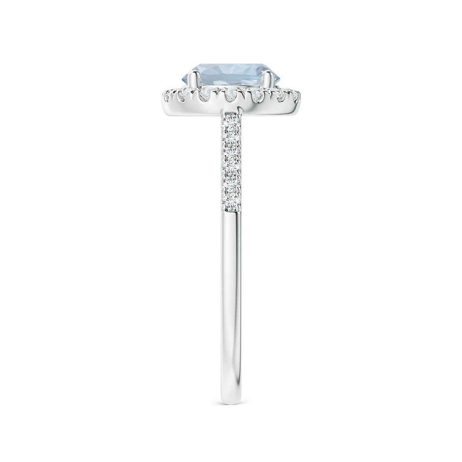 7mm A Round Aquamarine Halo Ring with Diamond Accents in White Gold side 299