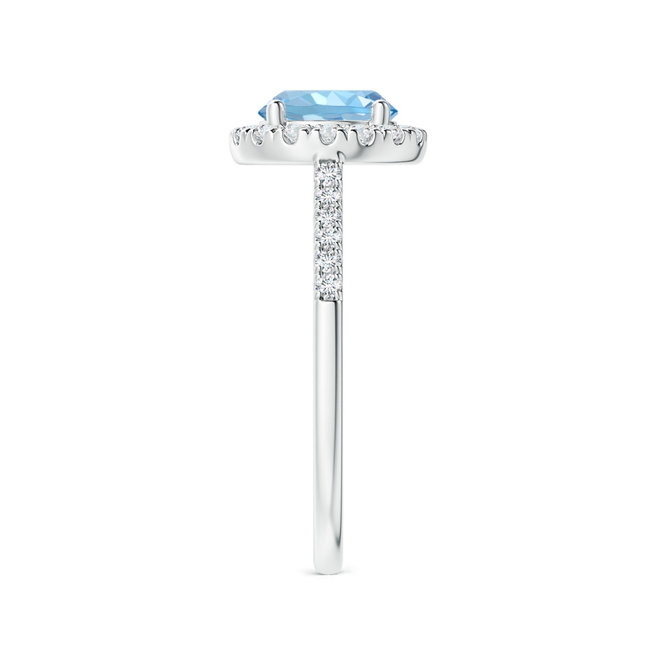 7mm AAAA Round Aquamarine Halo Ring with Diamond Accents in P950 Platinum side 299
