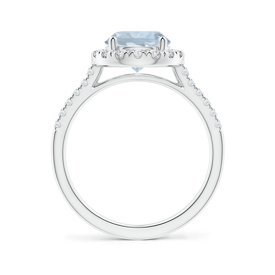 8mm A Round Aquamarine Halo Ring with Diamond Accents in P950 Platinum side 199