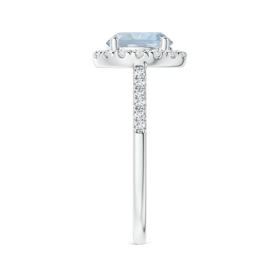 8mm A Round Aquamarine Halo Ring with Diamond Accents in P950 Platinum side 299