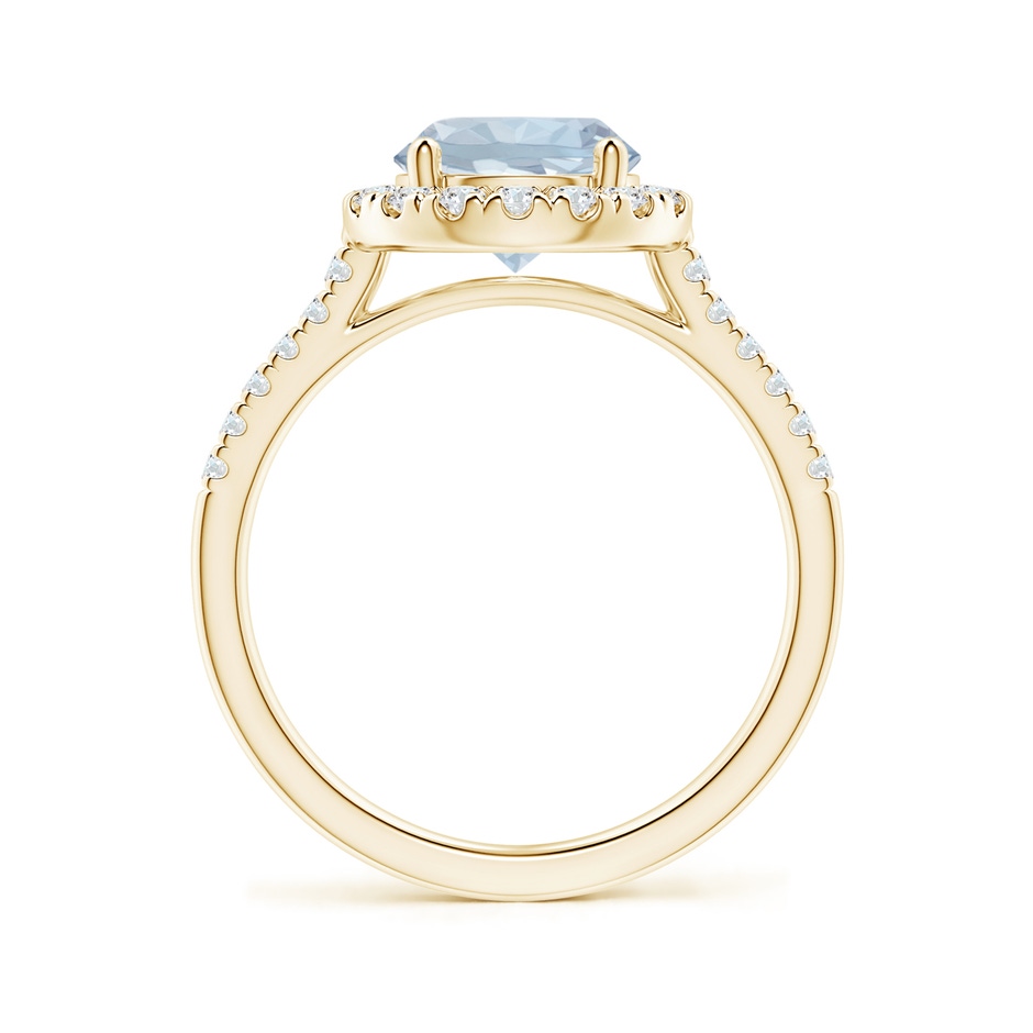 8mm A Round Aquamarine Halo Ring with Diamond Accents in Yellow Gold side 199