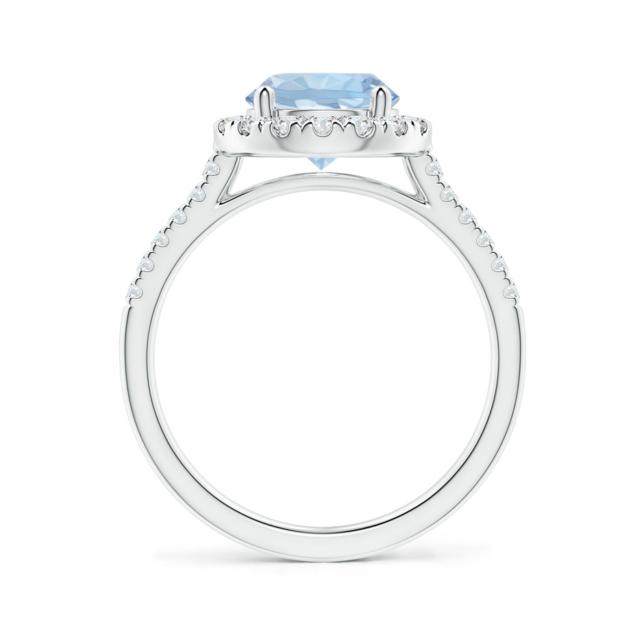 8mm AA Round Aquamarine Halo Ring with Diamond Accents in White Gold side 199