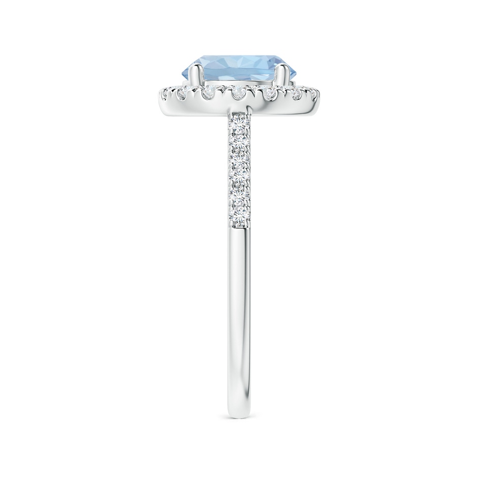 8mm AA Round Aquamarine Halo Ring with Diamond Accents in White Gold side 299
