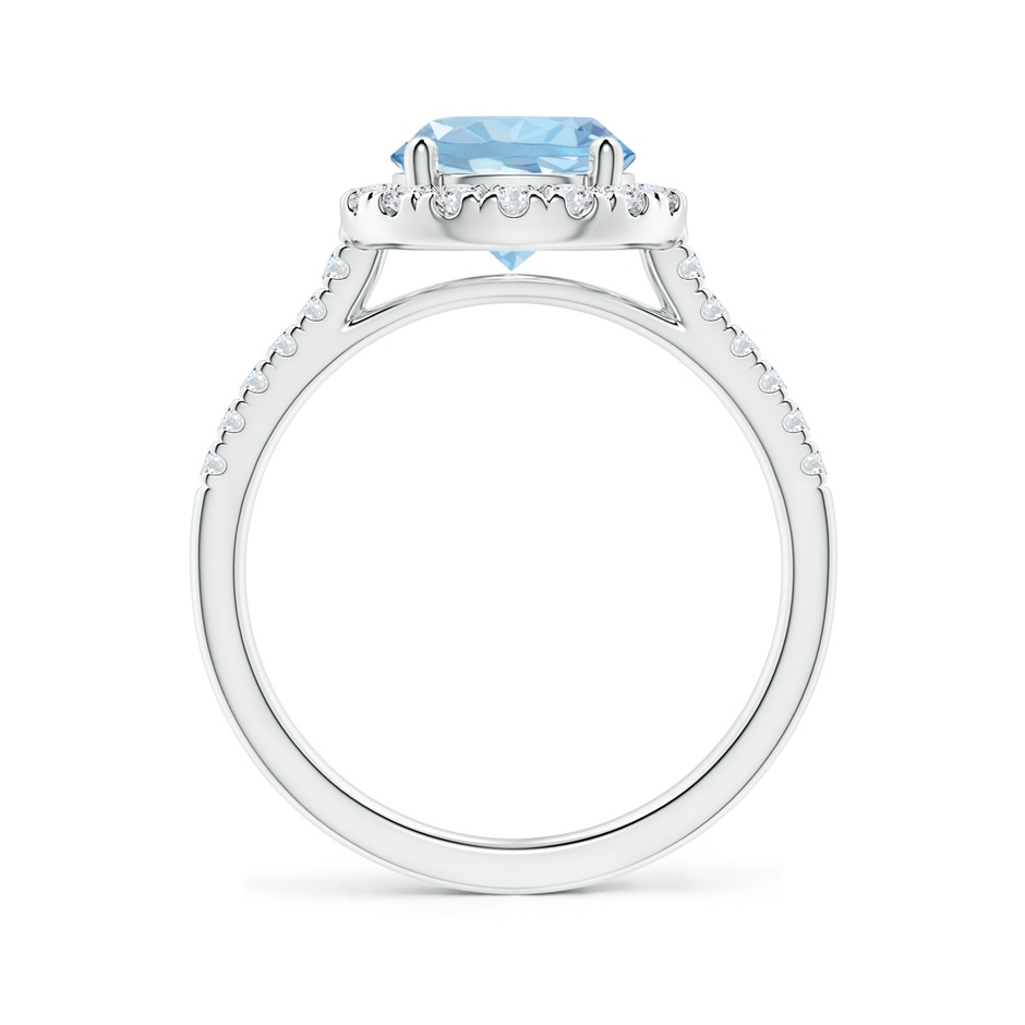 8mm AAA Round Aquamarine Halo Ring with Diamond Accents in P950 Platinum side 199