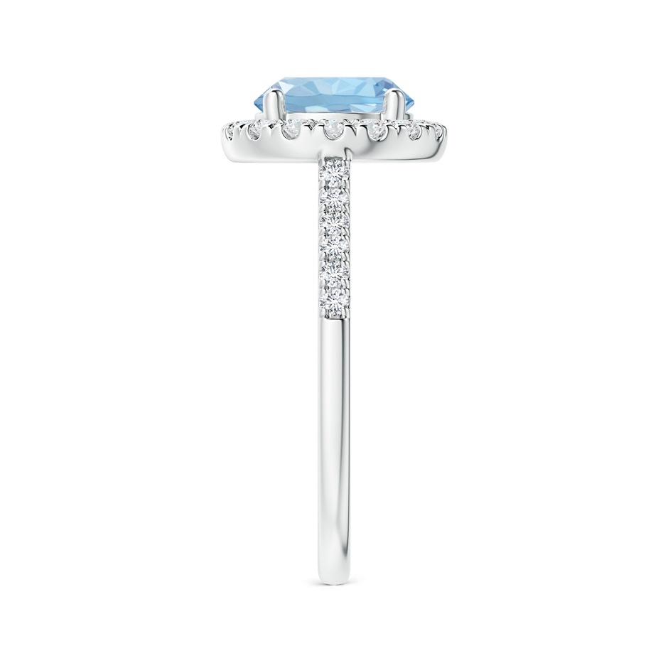 8mm AAA Round Aquamarine Halo Ring with Diamond Accents in White Gold side 299