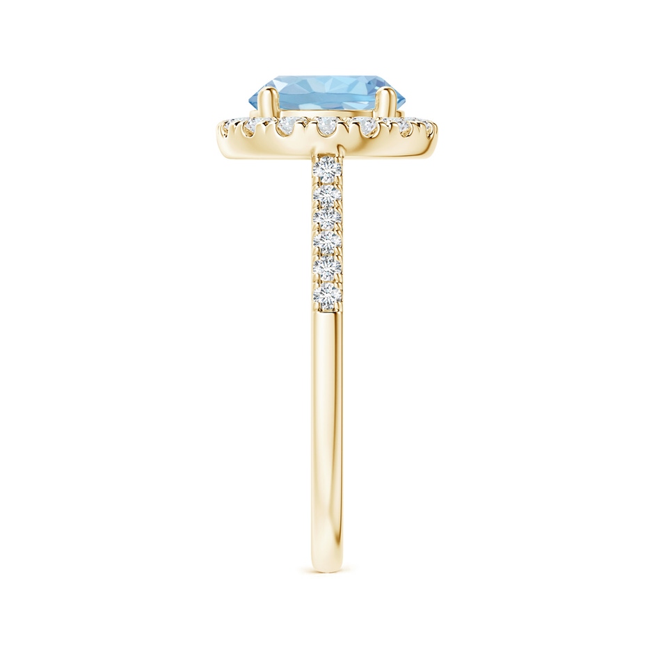 8mm AAA Round Aquamarine Halo Ring with Diamond Accents in Yellow Gold side 299
