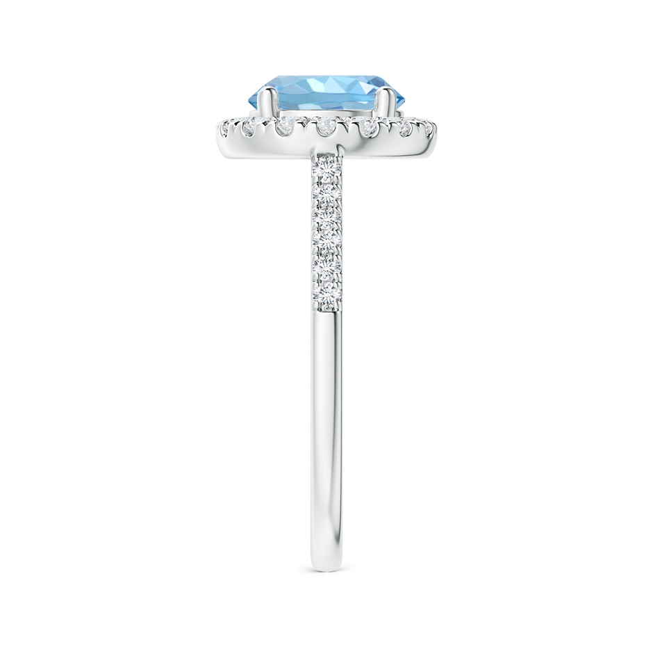 8mm AAAA Round Aquamarine Halo Ring with Diamond Accents in P950 Platinum side 299