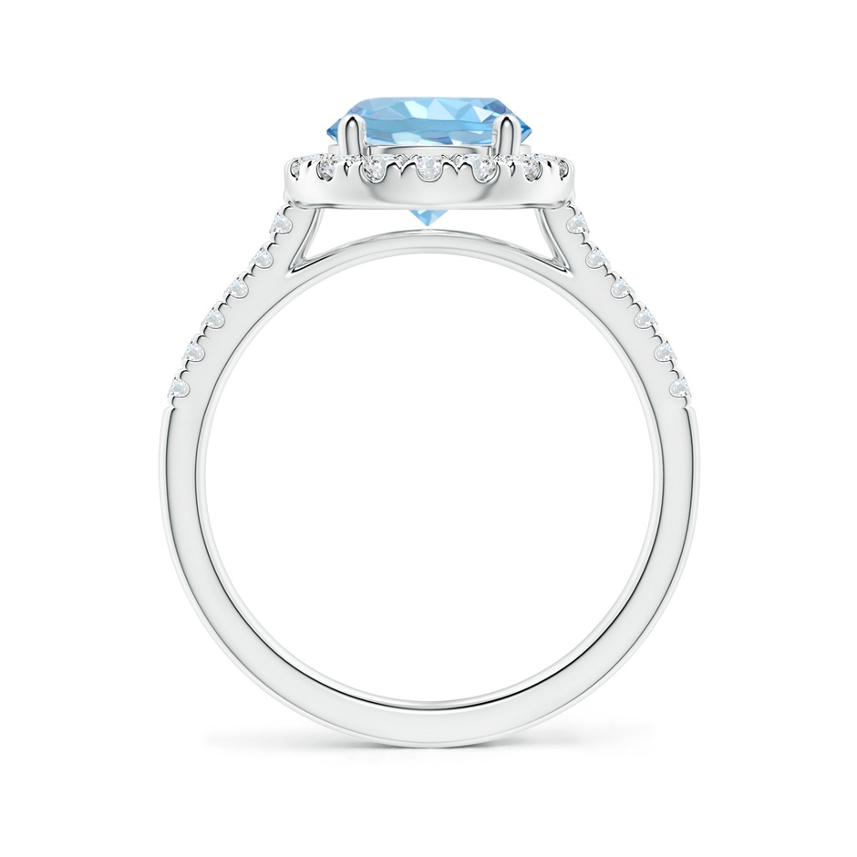 8mm AAAA Round Aquamarine Halo Ring with Diamond Accents in White Gold side 199