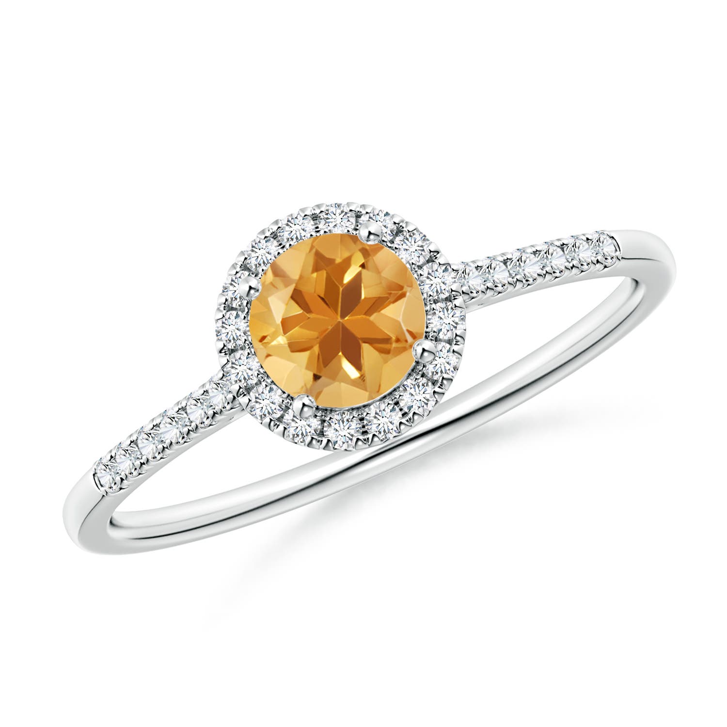 A - Citrine / 0.6 CT / 14 KT White Gold