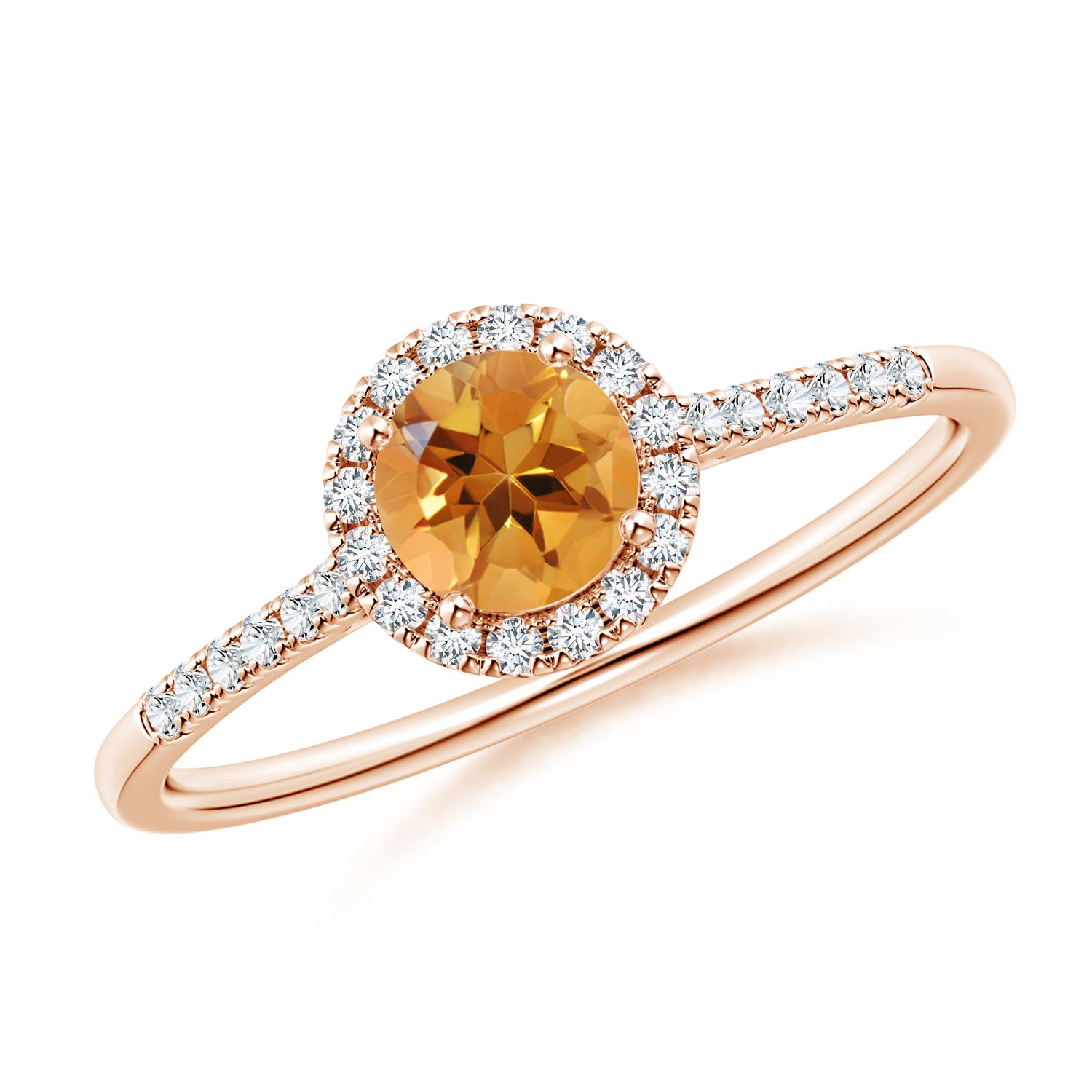 AA - Citrine / 0.6 CT / 14 KT Rose Gold