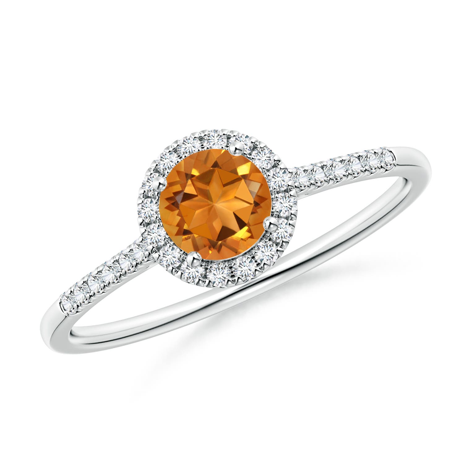 AAA - Citrine / 0.6 CT / 14 KT White Gold