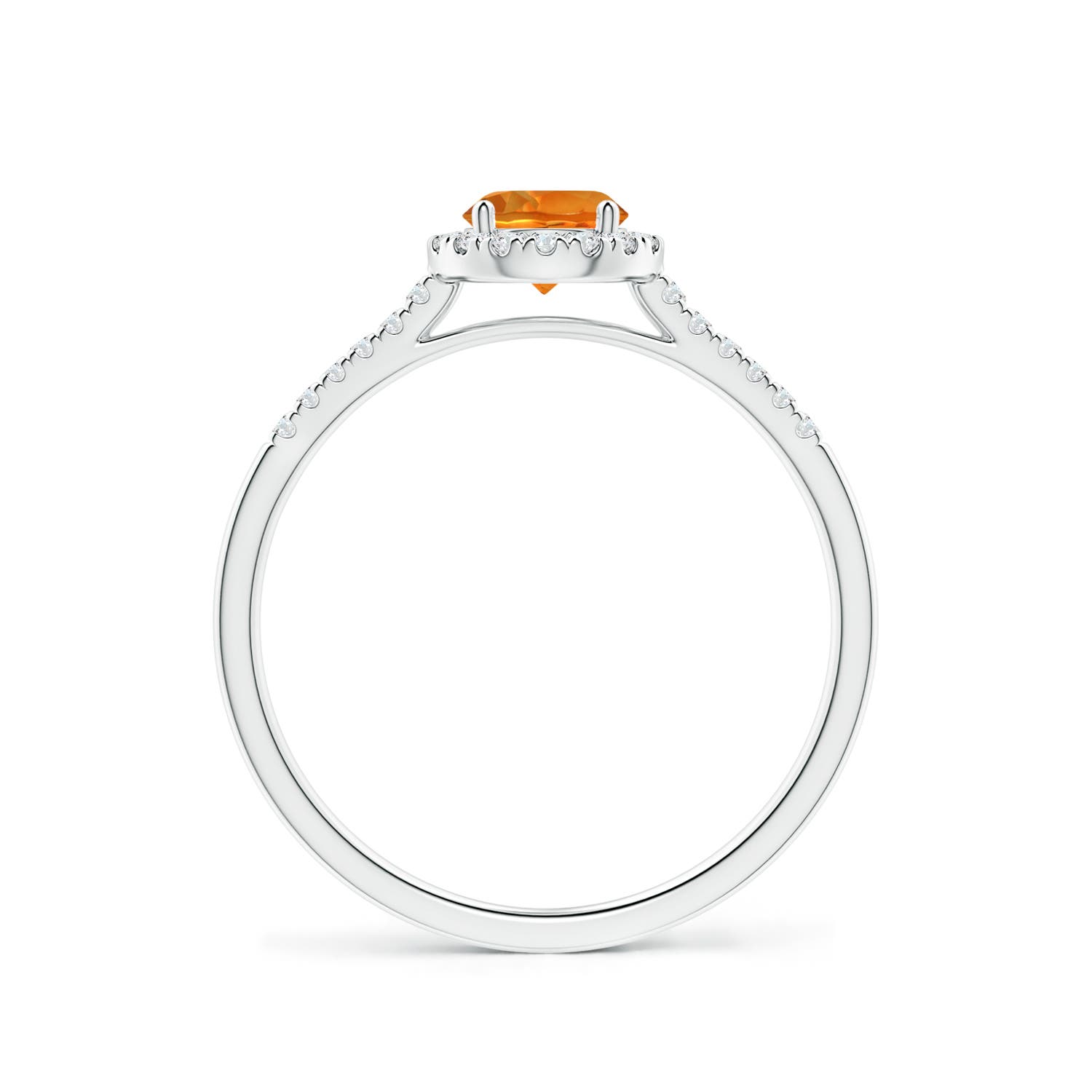 AAAA - Citrine / 0.6 CT / 14 KT White Gold