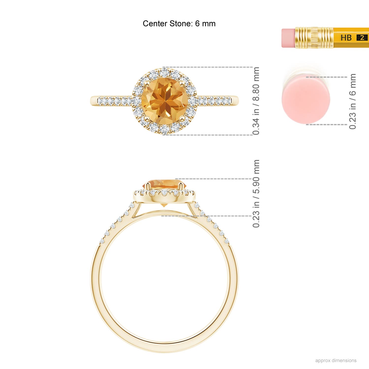 A - Citrine / 0.9 CT / 14 KT Yellow Gold