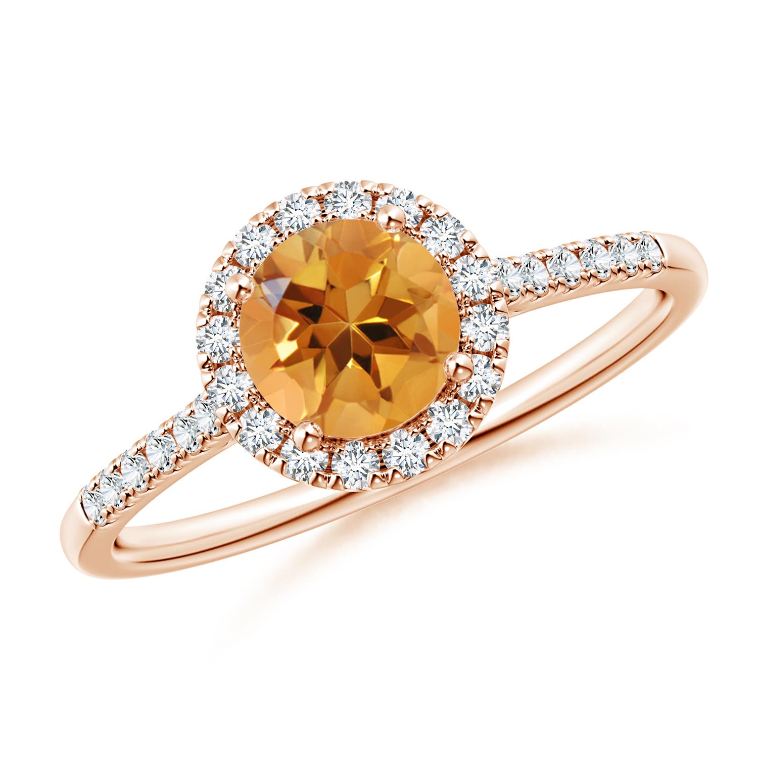 AA - Citrine / 0.9 CT / 14 KT Rose Gold