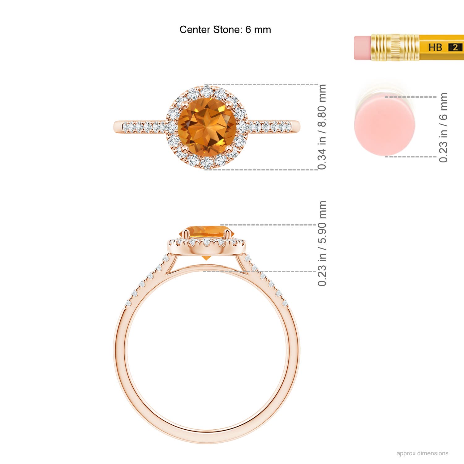 AAA - Citrine / 0.9 CT / 14 KT Rose Gold