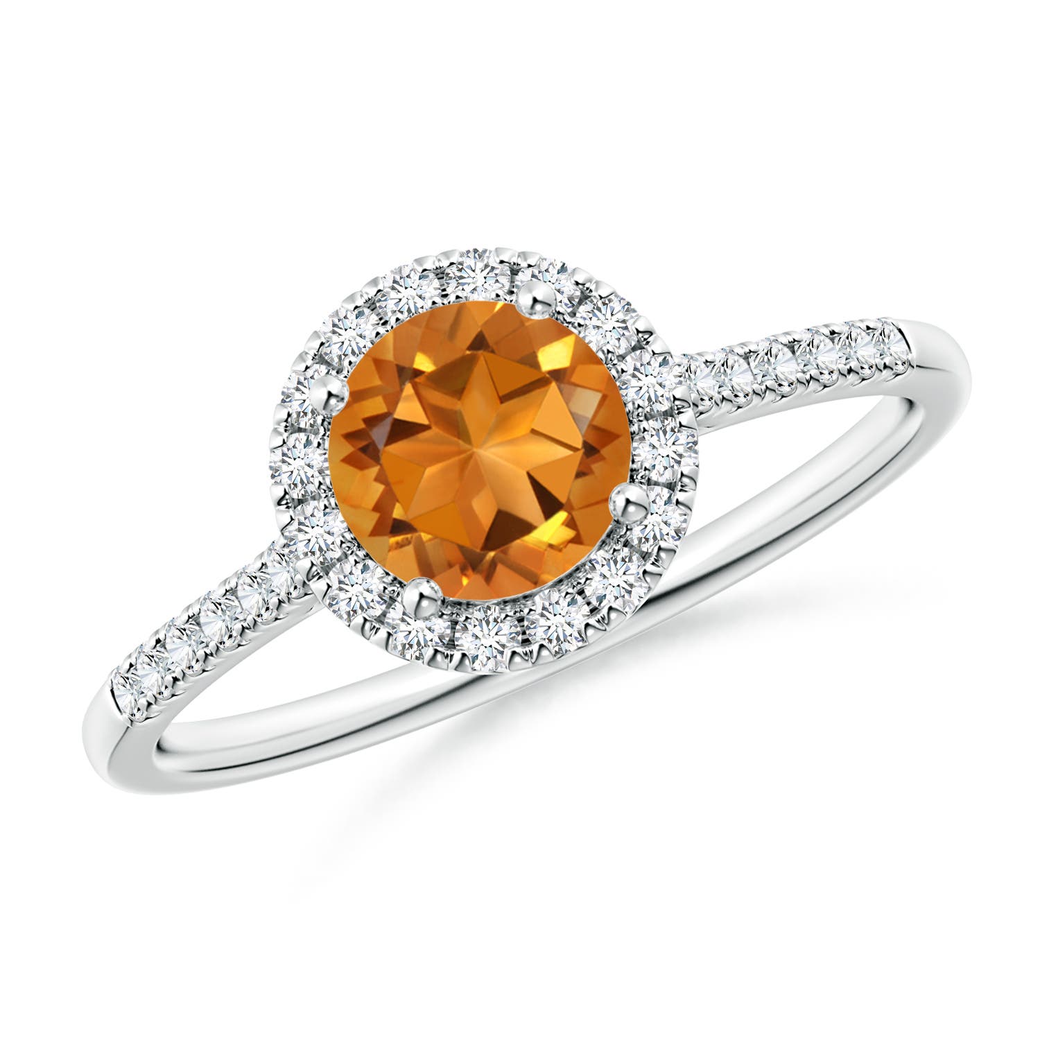 AAA - Citrine / 0.9 CT / 14 KT White Gold