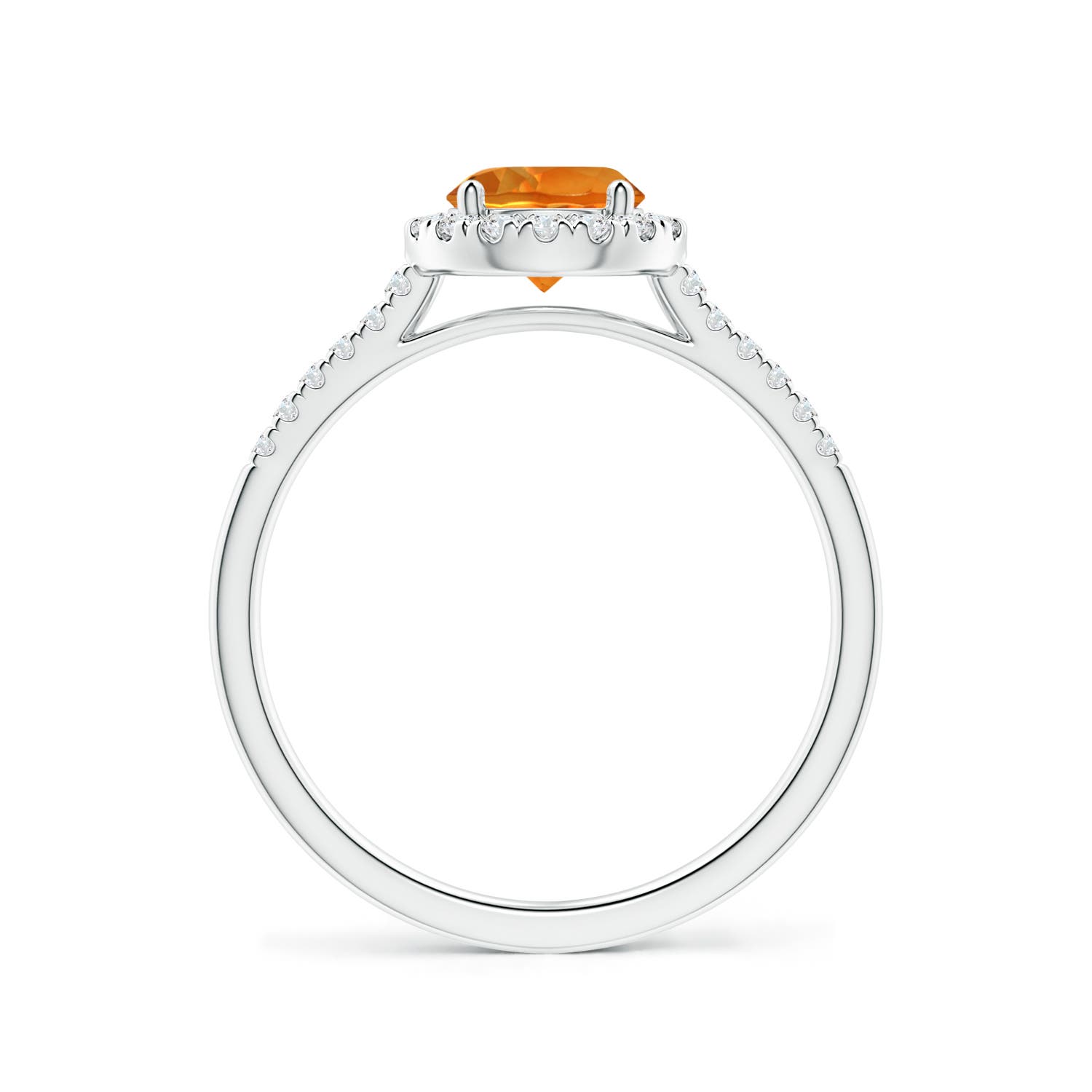 AAAA - Citrine / 0.9 CT / 14 KT White Gold