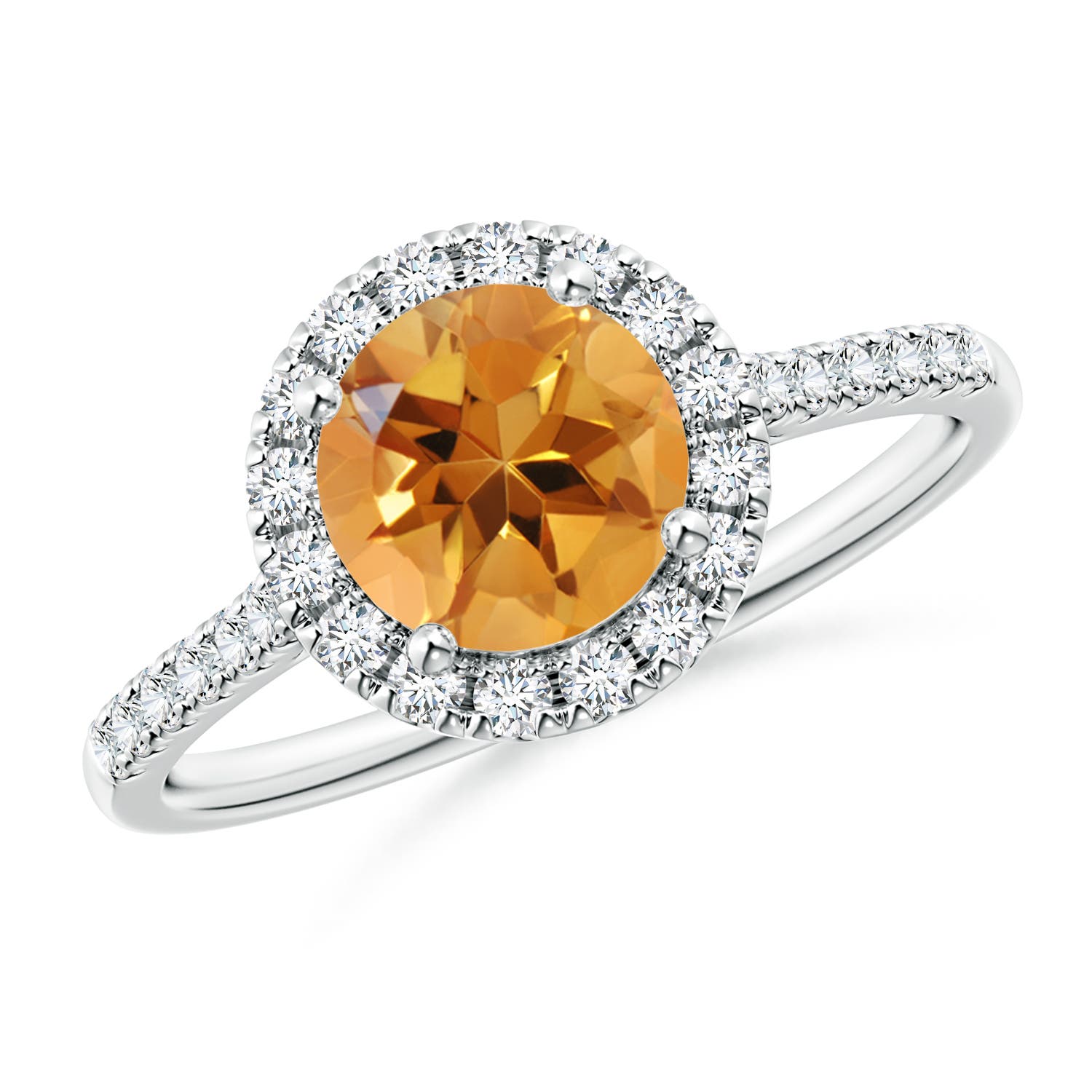 AA - Citrine / 1.54 CT / 14 KT White Gold