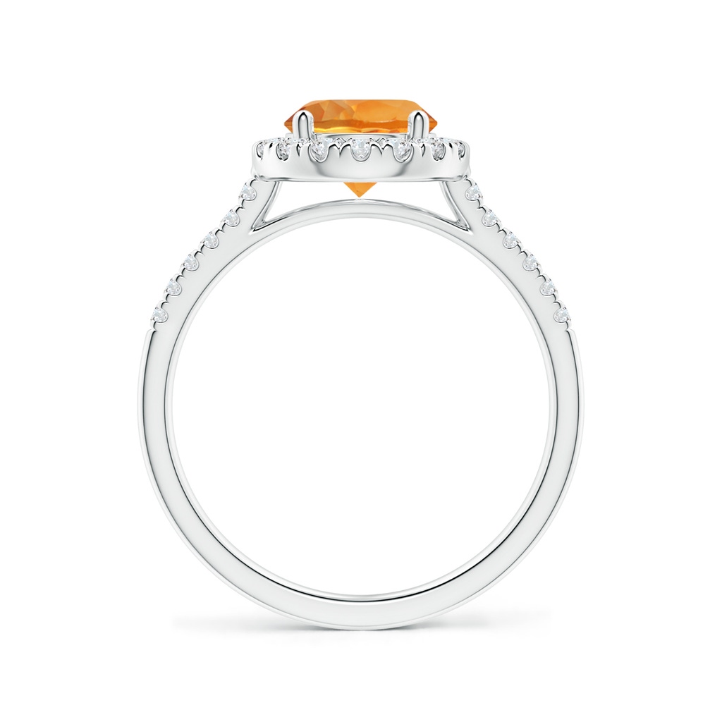 7mm AAA Round Citrine Halo Ring with Diamond Accents in White Gold Side-1