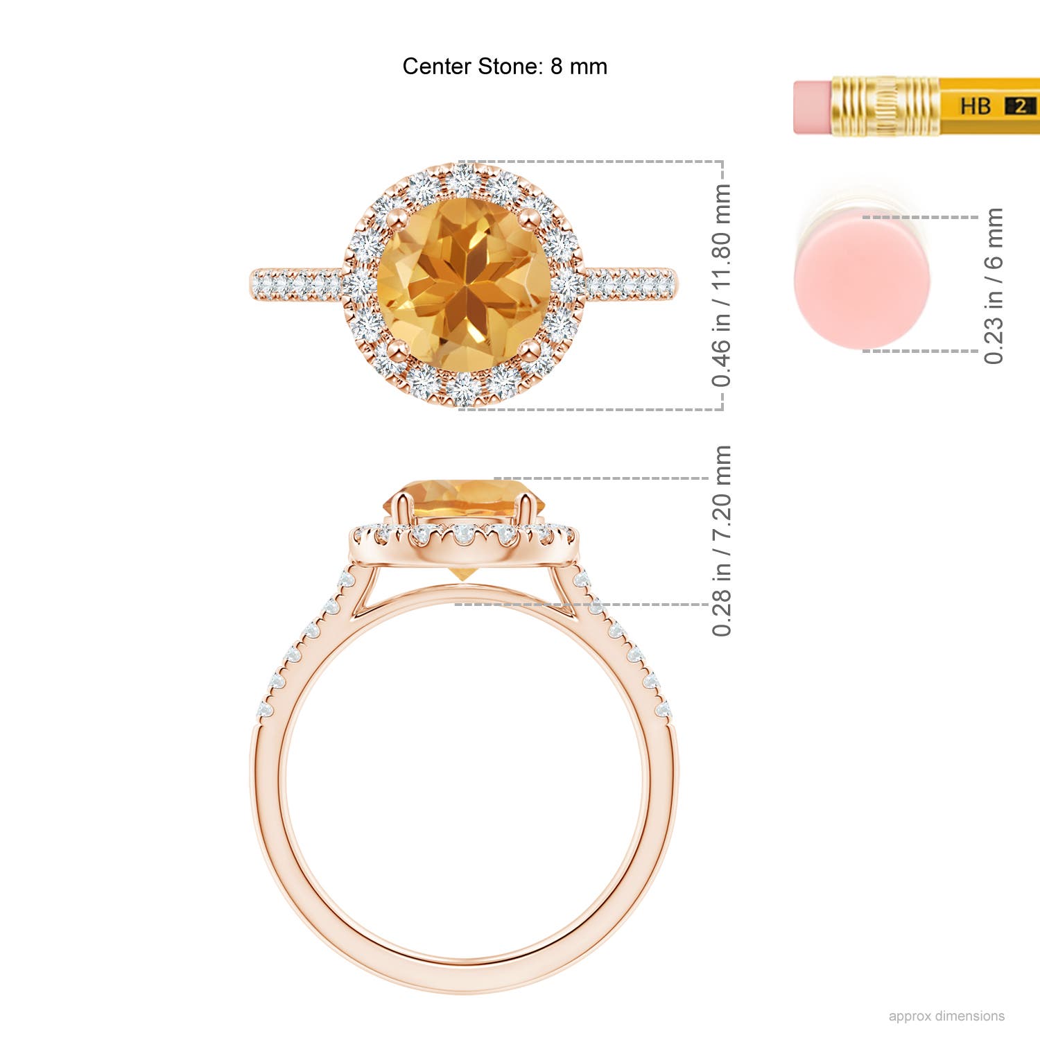 A - Citrine / 2.02 CT / 14 KT Rose Gold