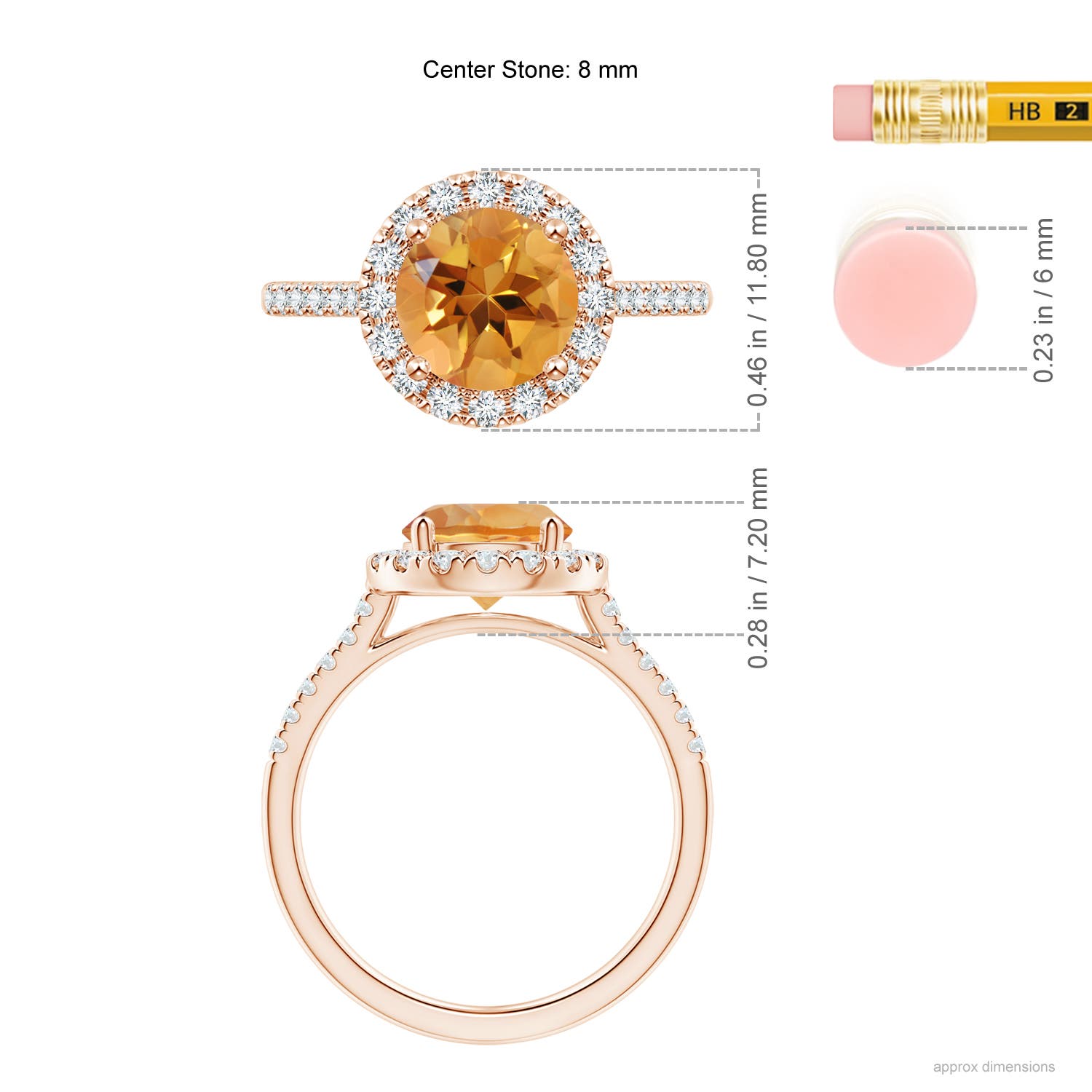 AA - Citrine / 2.02 CT / 14 KT Rose Gold