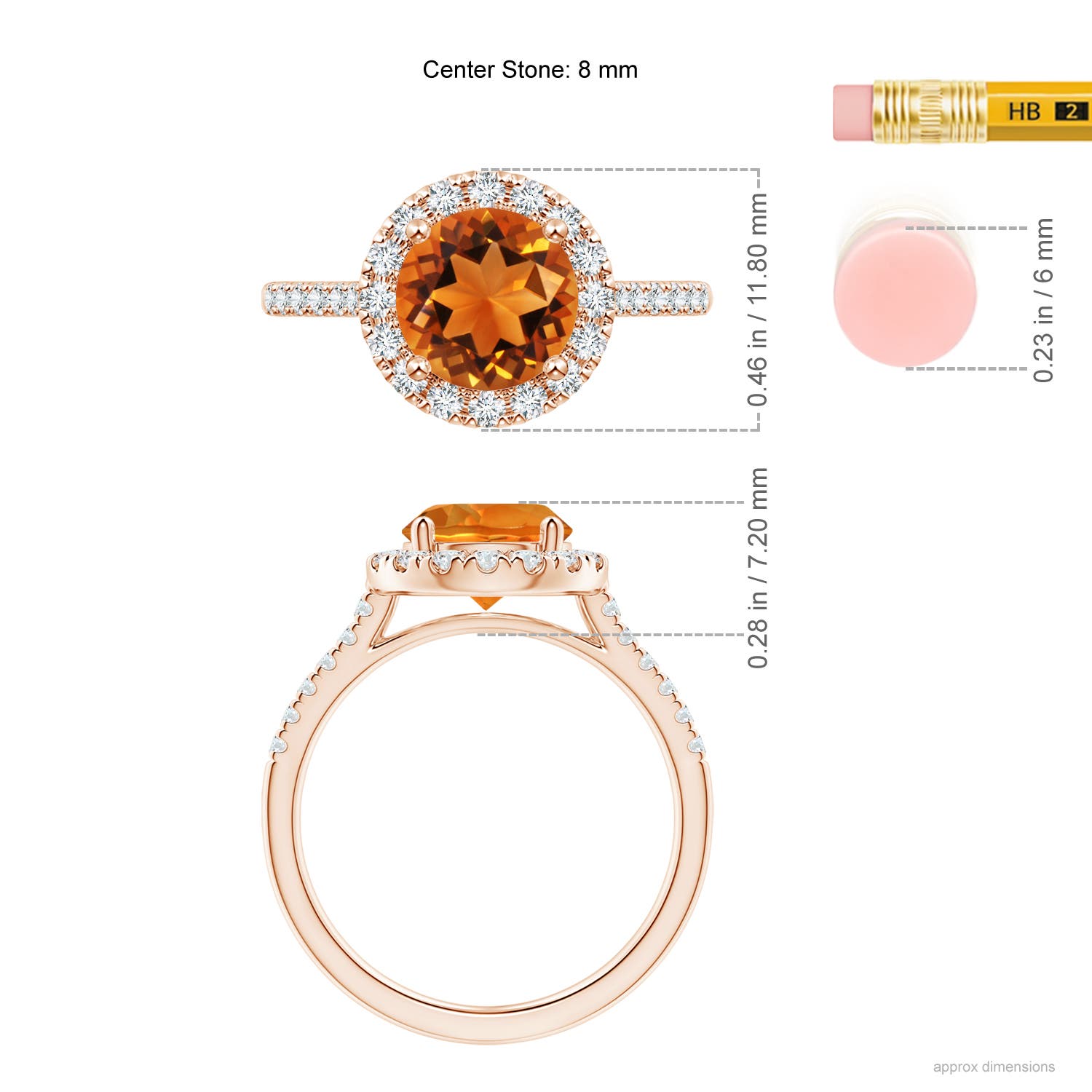 AAAA - Citrine / 2.02 CT / 14 KT Rose Gold