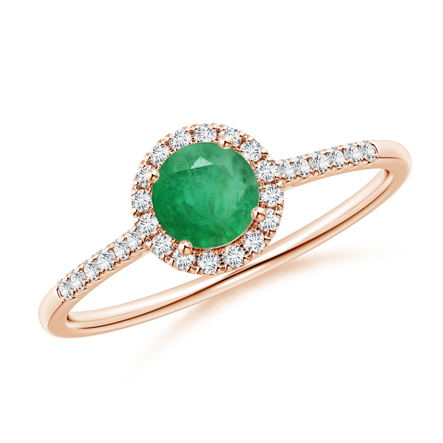 A - Emerald / 0.6 CT / 14 KT Rose Gold