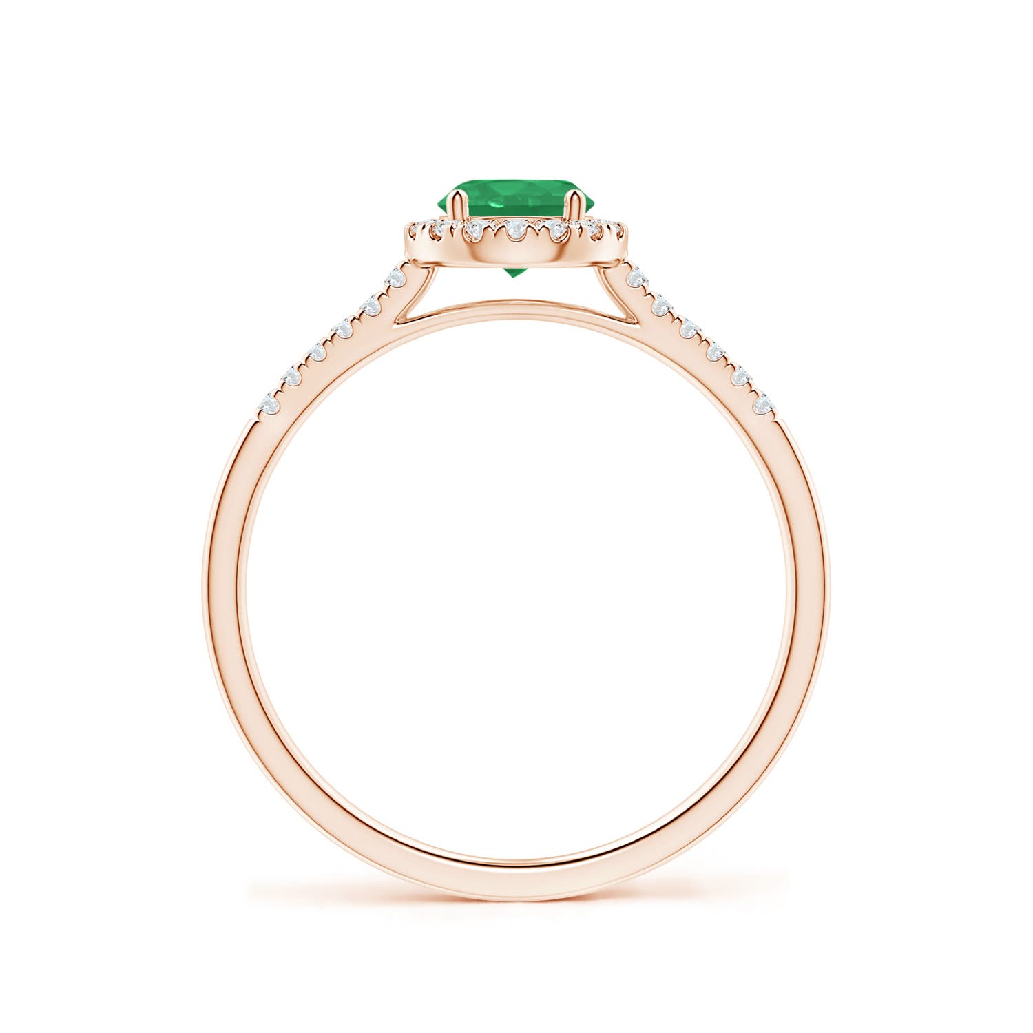 A - Emerald / 0.6 CT / 14 KT Rose Gold