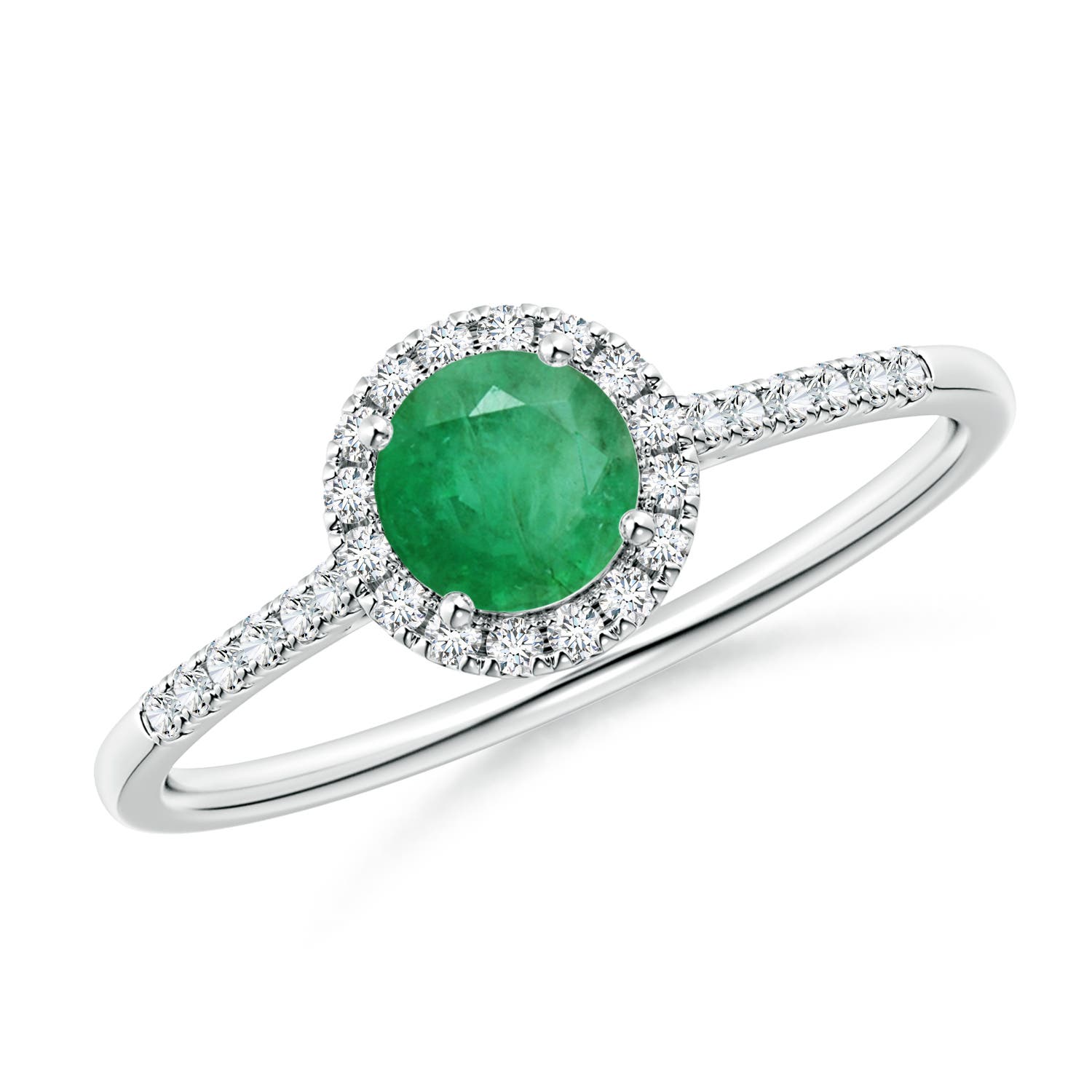 A - Emerald / 0.6 CT / 14 KT White Gold