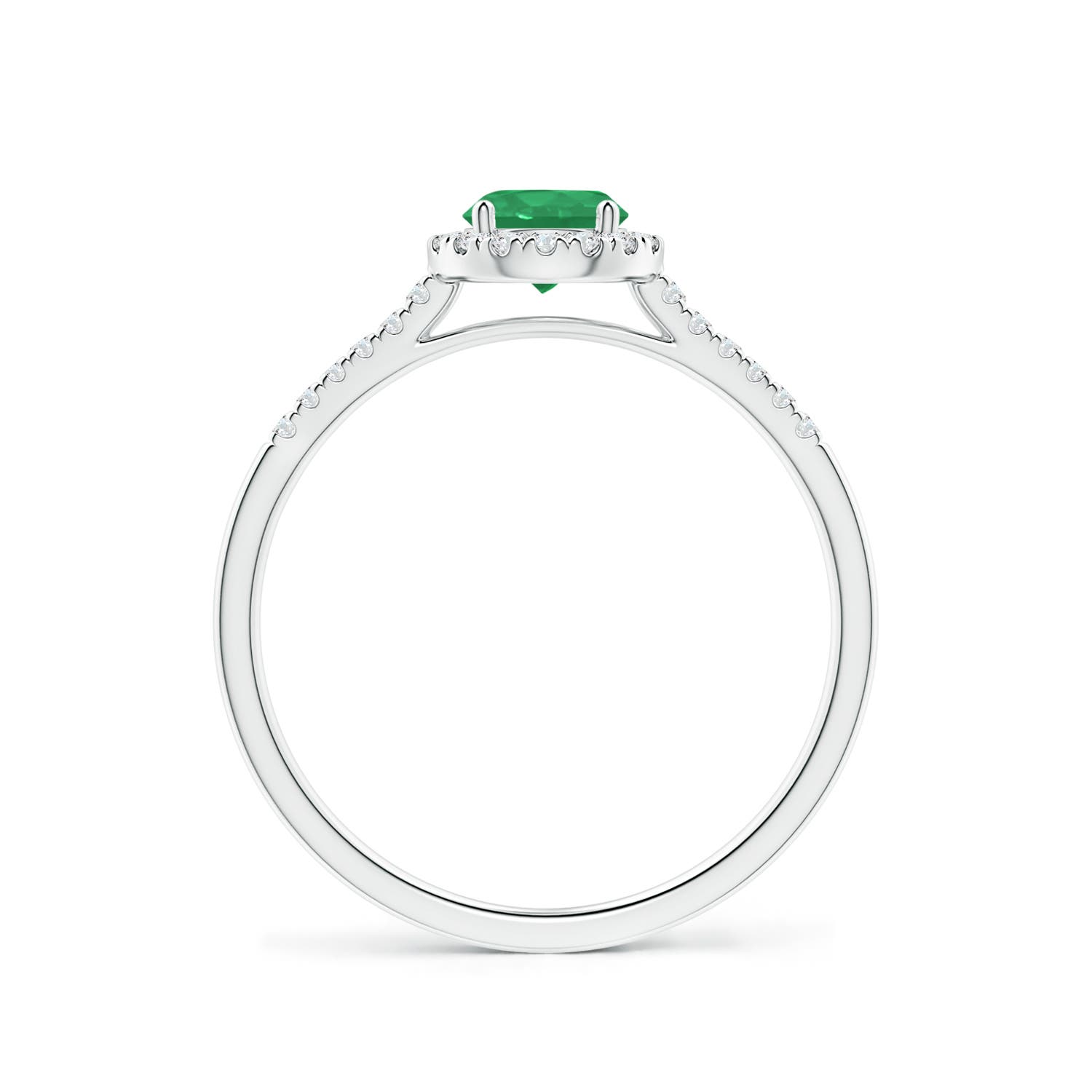 A - Emerald / 0.6 CT / 14 KT White Gold