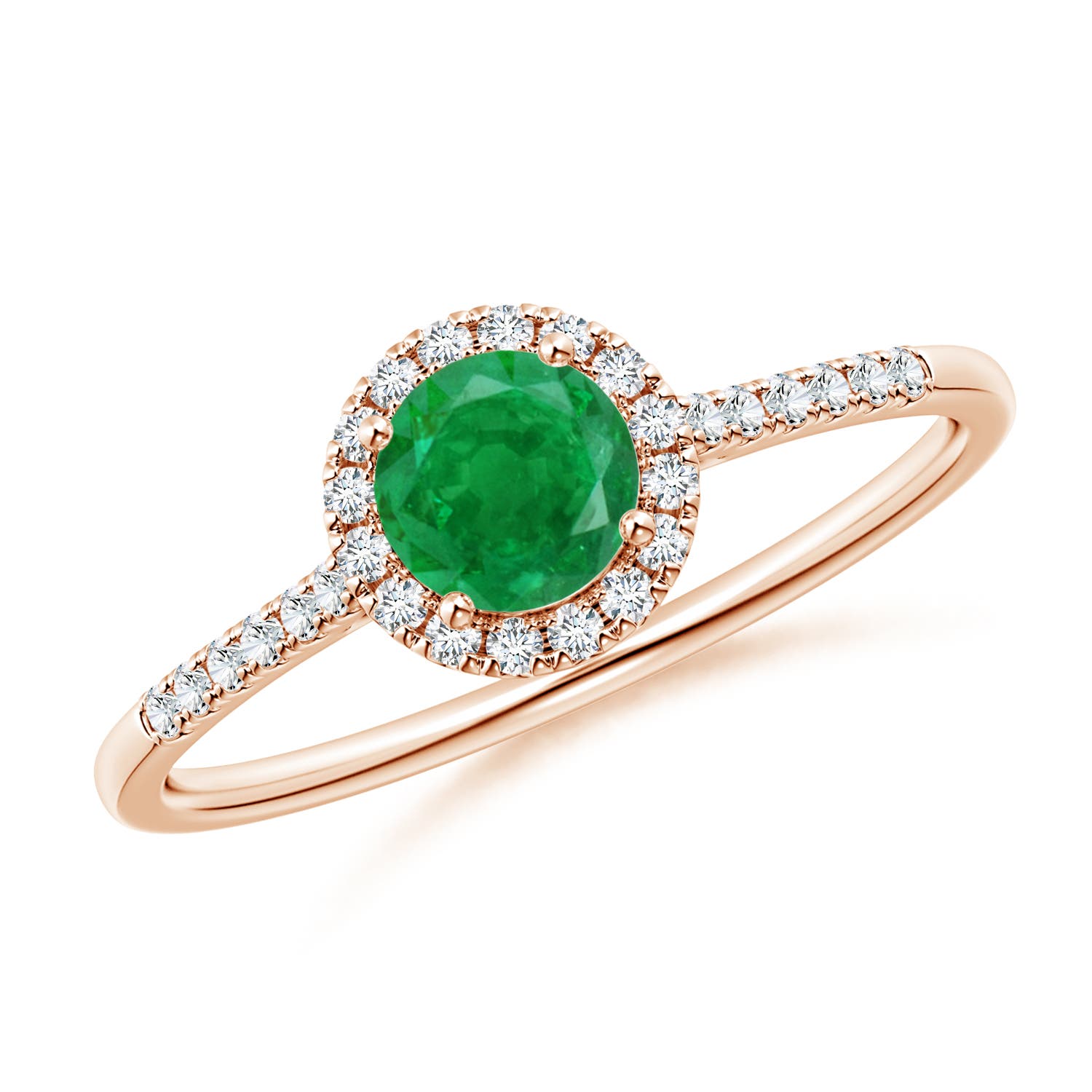 AA - Emerald / 0.6 CT / 14 KT Rose Gold