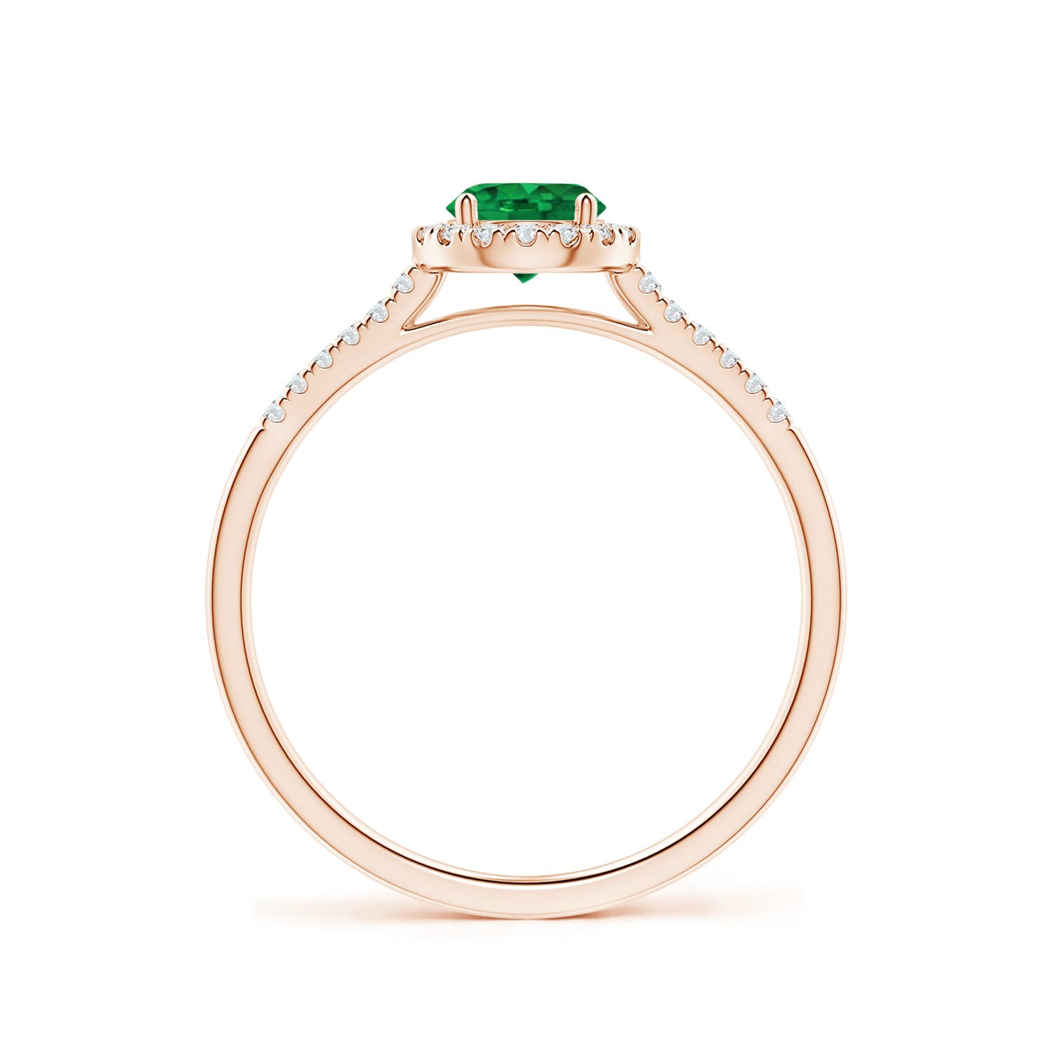 AAA - Emerald / 0.6 CT / 14 KT Rose Gold