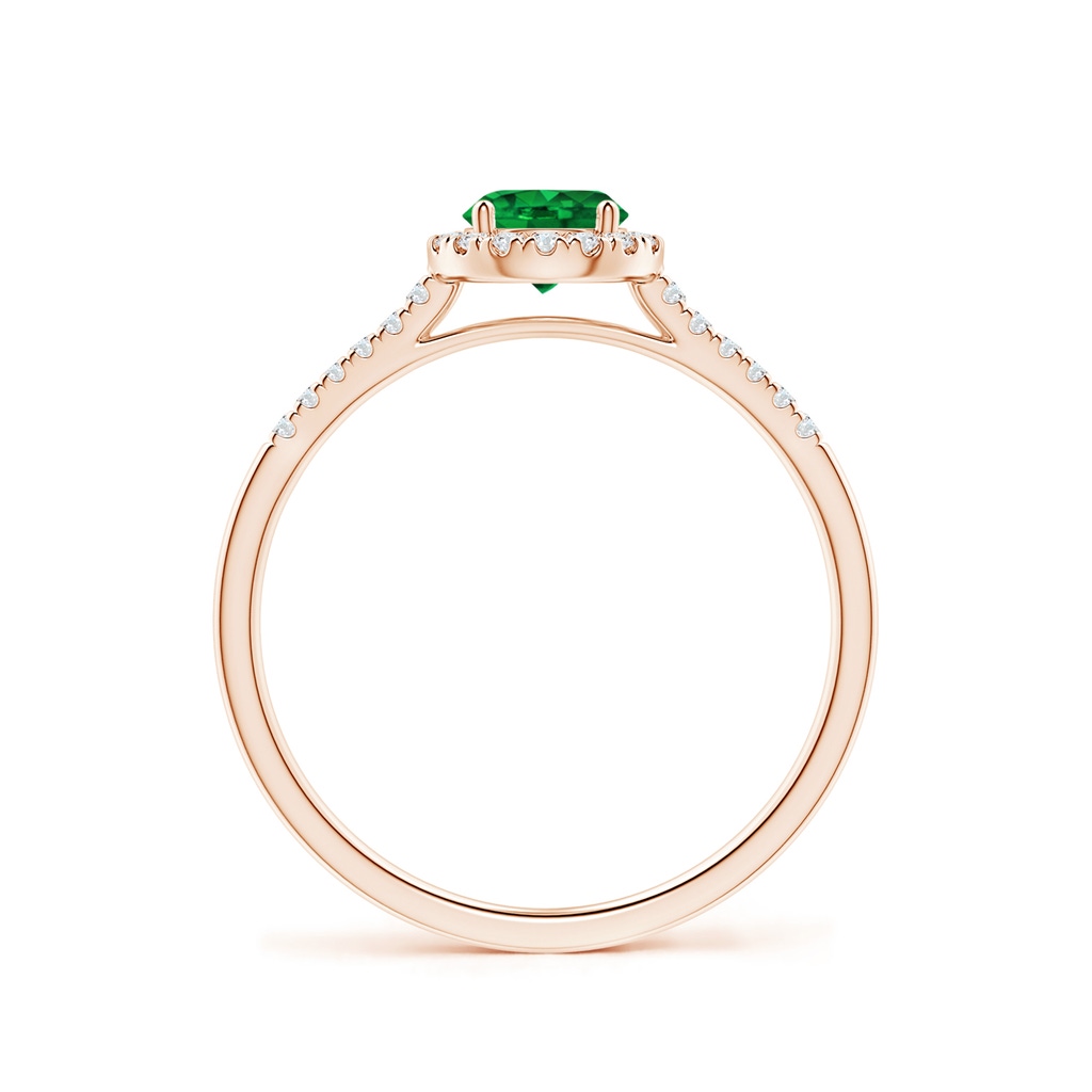 5mm Lab-Grown Round Emerald Halo Ring with Diamond Accents in Rose Gold - side_1
