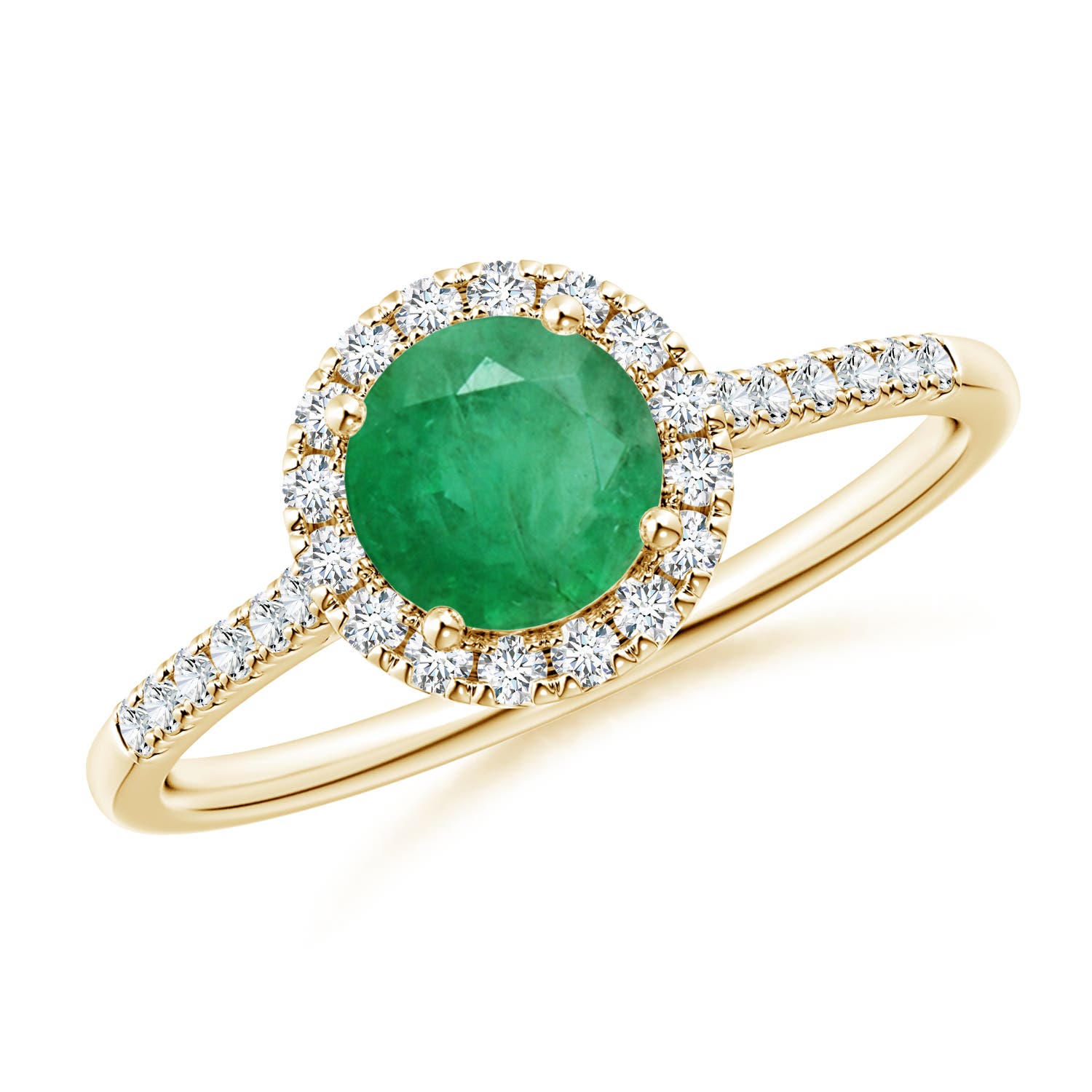 A - Emerald / 0.95 CT / 14 KT Yellow Gold