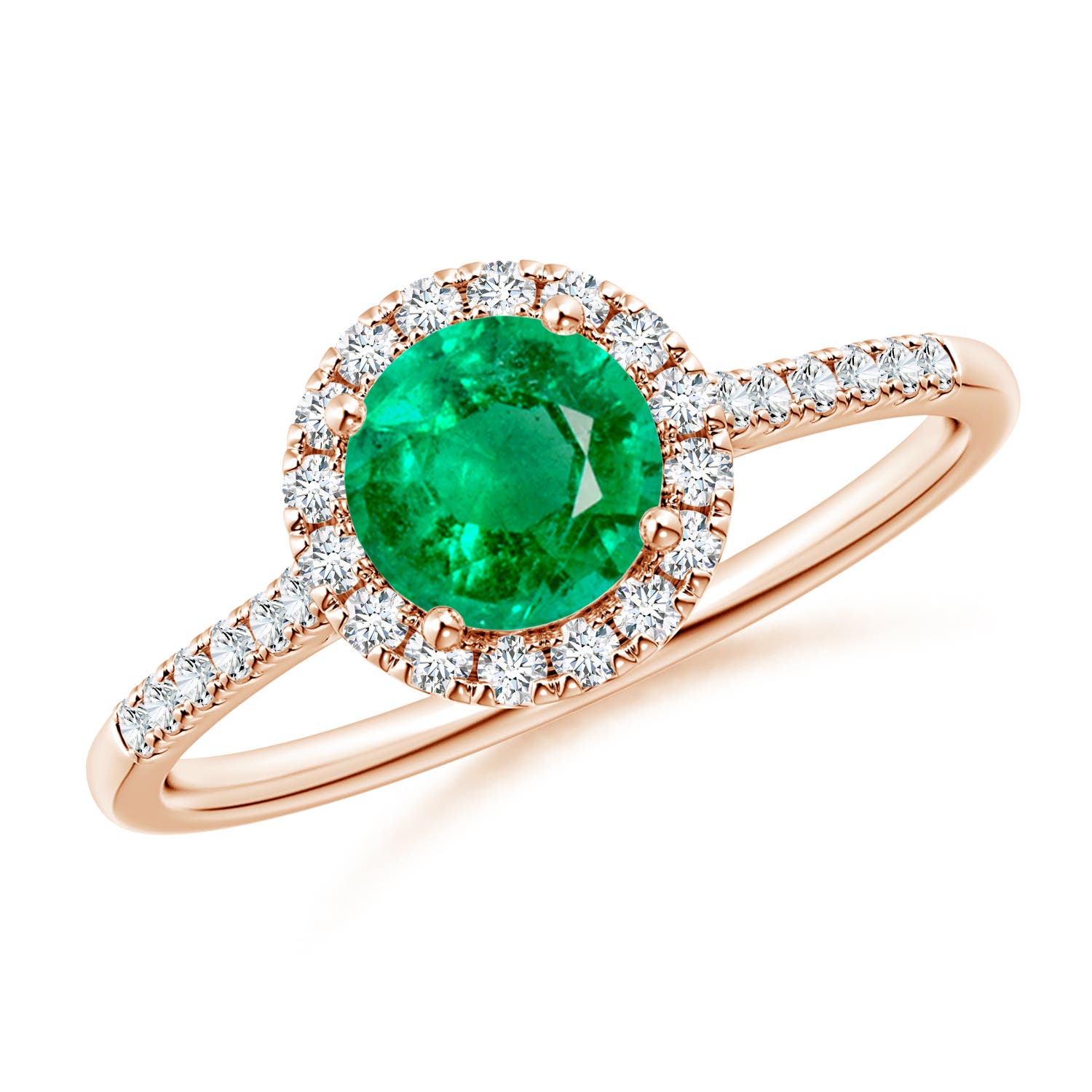 AAA - Emerald / 0.95 CT / 14 KT Rose Gold