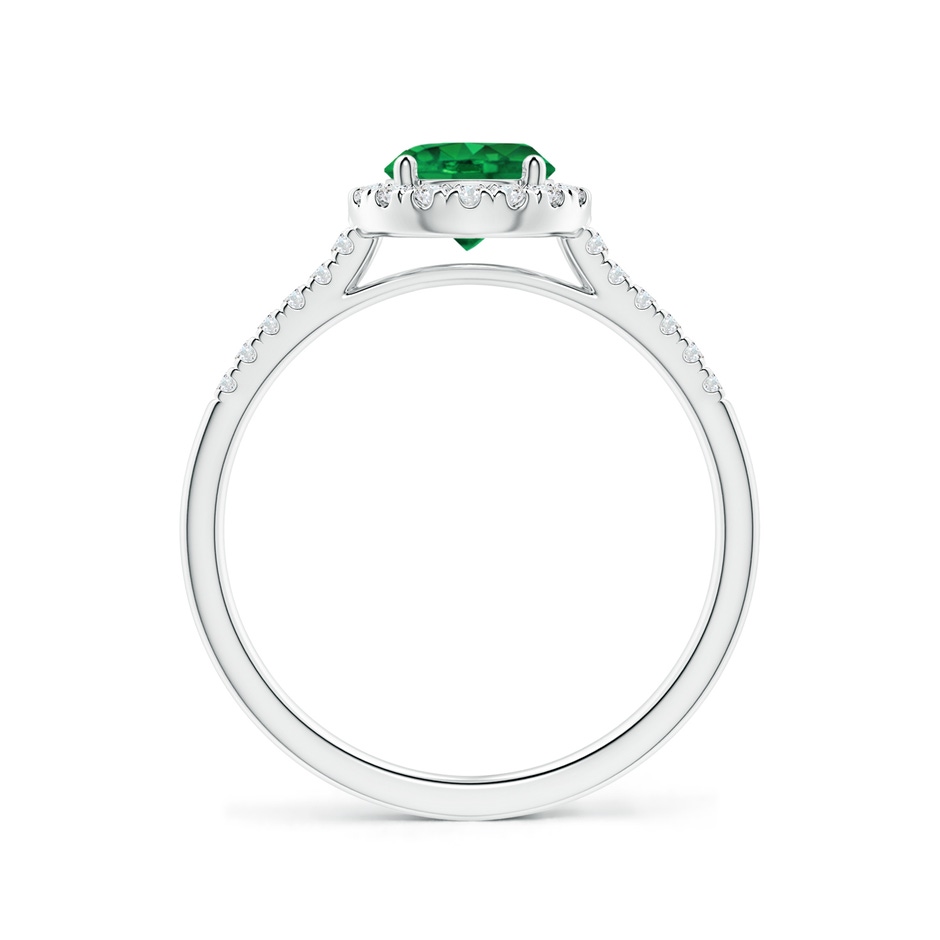 6mm AAA Round Emerald Halo Ring with Diamond Accents in White Gold side-1