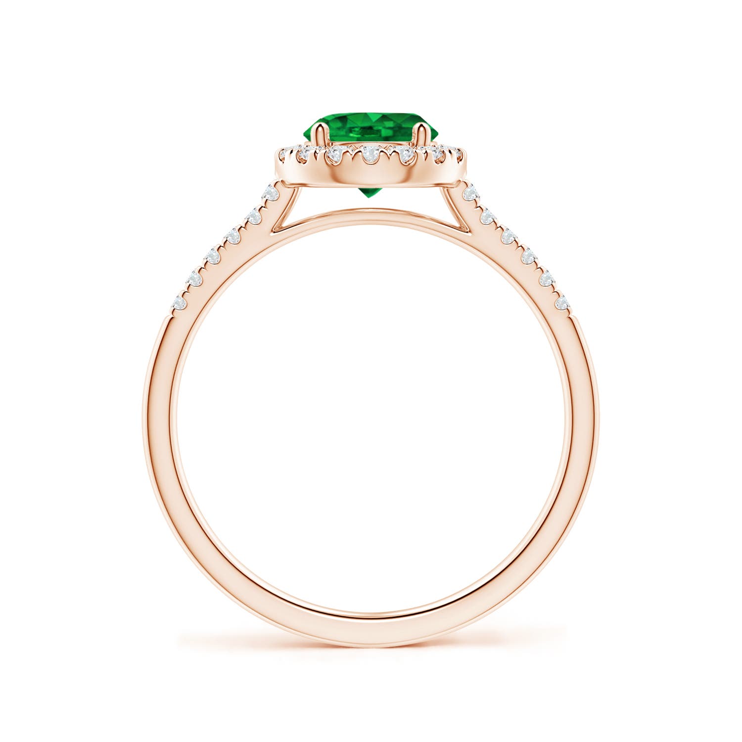 AAAA - Emerald / 0.95 CT / 14 KT Rose Gold