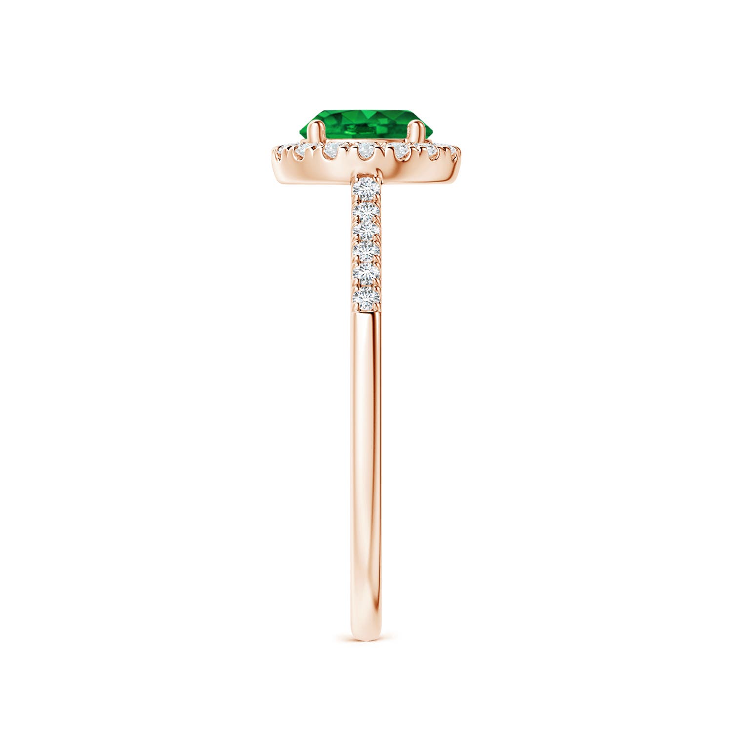 AAAA - Emerald / 0.95 CT / 14 KT Rose Gold