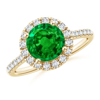 Round Lab-Grown Lab Grown Emerald